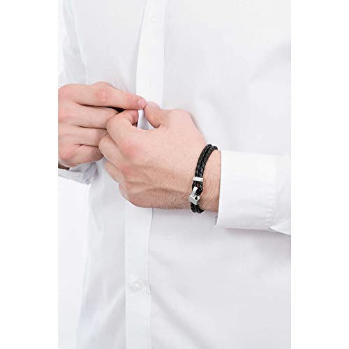 Diesel Armband Für Männer Stackables, L 18.5Cm Schwarzes Lederarmband, DX1247040 – Ansicht 4