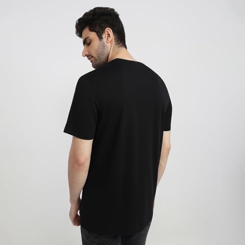 Image of Raymond Men Regular Fit Solid Pattern Pure Cotton Crew Neck Half Sleeve Casual T-Shirt
