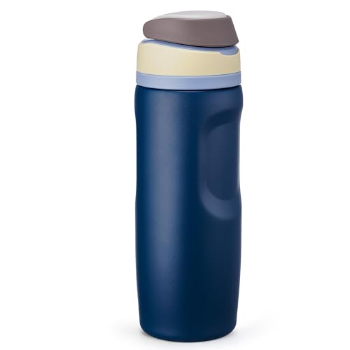 Image of Fijinhom 24 oz Insulated Water Bottle,Stainless Steel Sports Water Bottle with Straw, Double Wall Vacuum Leak Proof, Cold for 24 Hours, BPA Free for Travel, Sport, Outdoor, Dark Blue