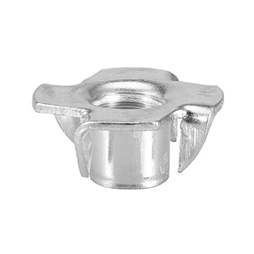 XLBH Décoration Essentielle 100pcs en Acier au Carbone à Quatre Volets T écroues M8 * 10 Inserts aveugles pour Meubles en Bois Vis de Bois T écrou et écrou Matériel