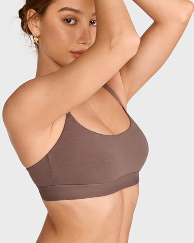 Image of INLYRIC Women's Cotton Bralette - Wireless Unlined Sleep Comfortable Seamless Cami Bra
