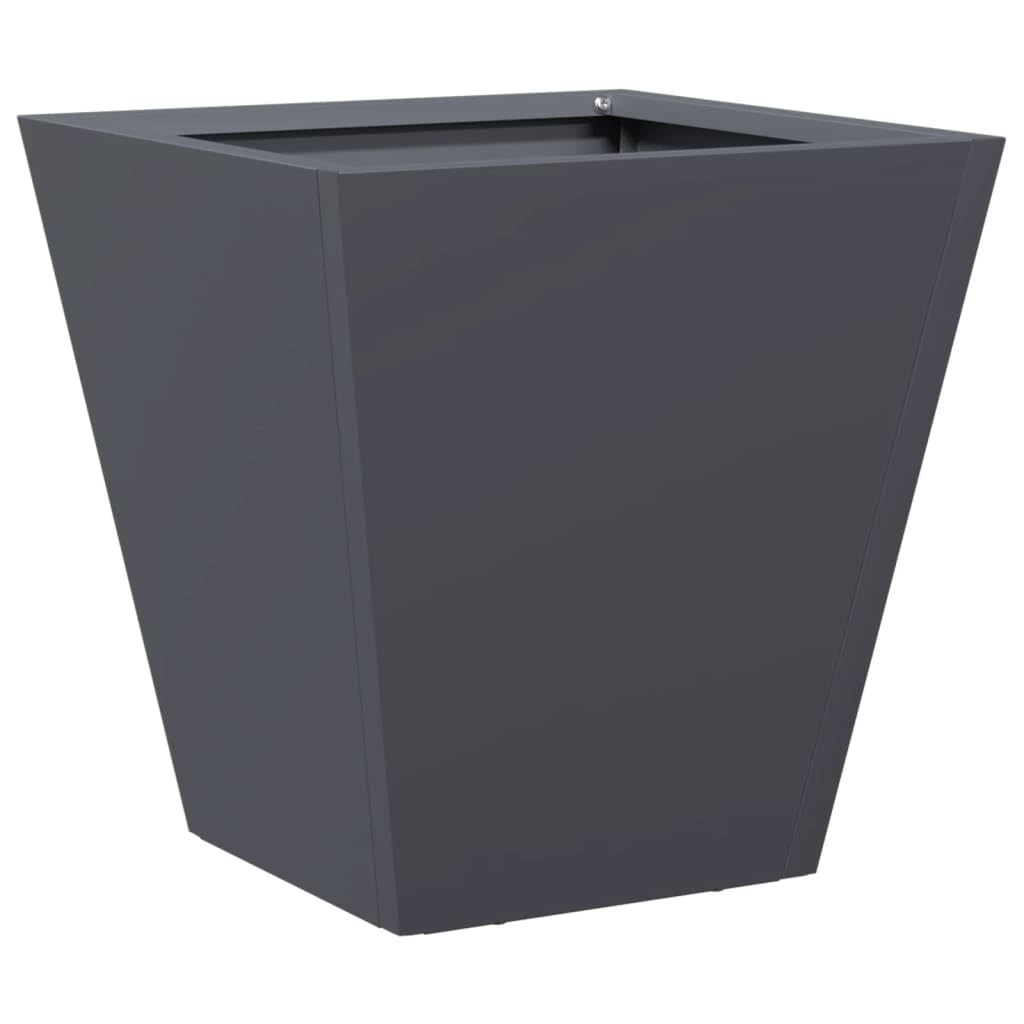Set di 2 vasi per piante color antracite, 30 x 30 x 30 cm, robusta fioriera in acciaio per giardino, balcone e terrazza, vaso quadrato per piante ed erbe