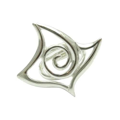 Bague en argent massif 925 spirale ajustable femme anneau ouvert argent