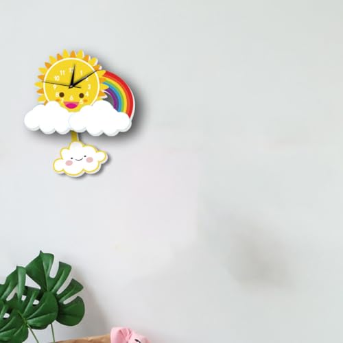 Horloge murale créative à balancier animée pour salon et chambre