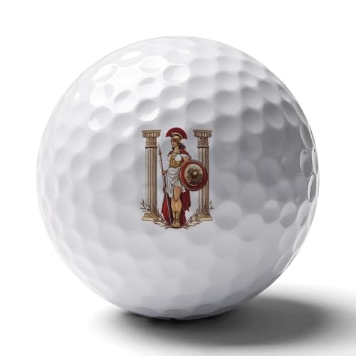 Athena Greek Goddess Personalized Golf Balls Funny Long Distance Practice Golf Ball for Men Women Backyard