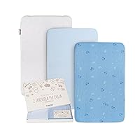 Lenzuola Per Culla Next2Me Chicco - Set 3 Pezzi In Cotone 100% Oeko-Tex, Con Coprimaterasso Assorbente - Compatibile Con Next2Me, Magic, Lullago, Kinderkraft Uno (83x50 Cm) - Foto 8