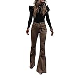 Passt: Schmeichelhafte Cord Schlag Schlaghosen können leicht mit Hemden, Westen, Crop Tops, Fersen, Hemden, Pullover, etc. für einen stilvollen und lässigen Look gepaart werden.