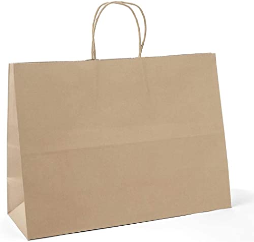 Switory Bolsa de papel Kraft de 25 piezas con asas, bolsa grande de regalo de compras marrón de...