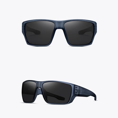 Image of Sports Polarized Wrap Sunglasses For Men - Fishing Glasses UV Protection Rectangle