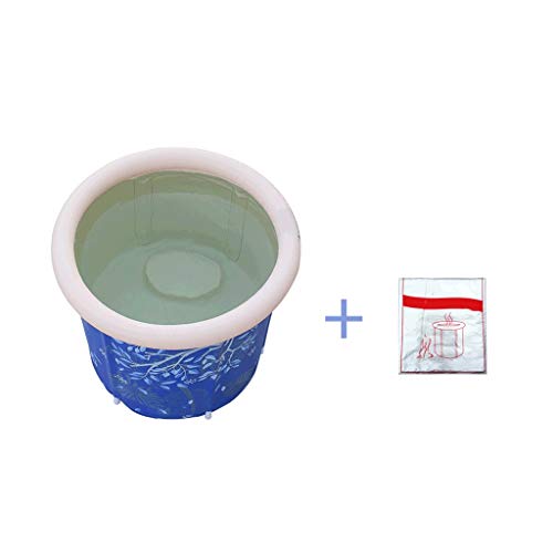 Preisvergleich Produktbild Chenglian Faltende Badewanne Badewanne Erwachsene Faltbadewanne Haushaltsluftbadewanne Verdicken Große Badewanne Mit Einweg-Badetasche (2 Größen, Blau) (größe : 65 * 70cm)