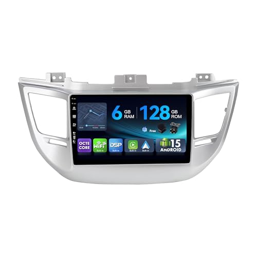 MSD 6G+128G - Autoradio pour Hyundai Tucson (2014-2018) | Android 15 GPS Navi Radio | Carplay Android Auto Volant Dual Band WiFi DSP Dab | Caméra MIC | Octa-Core 2 Din...