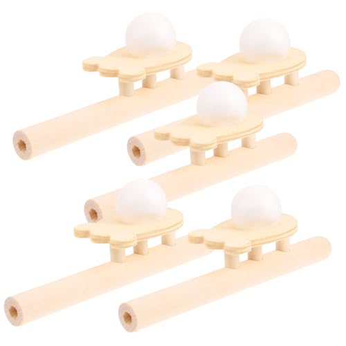 KICHOUSE Bolas De Soplado Flotantes De Madera para Niños y Adultos, Tamaño Mediano, Juego Interactivo De Equilibrio y Coordinación, Apto para Actividades Familiares Al Aire Libre, Set De 5 Piezas