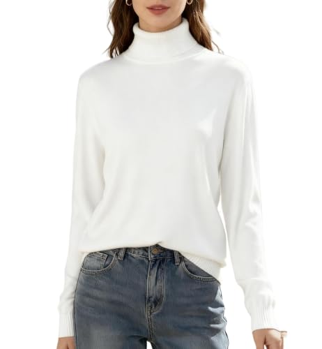 Image of SANGTREE Women's Turtleneck Sweaters Long Sleeve Pullover Tops | Breathable Lightweitht Fabric| Fall Winter Fashion Outfits| Perfect for Daily,Office,Vacations,Holiday,Family Gatherings Etc.