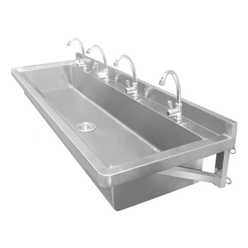 Fregadero de Cocina de Acero Inoxidable Montaje En Pared Con Grifo，lavabo de Lavado Un Solo Tazón Comercial Alta Resistencia ，fregadero de Utilidad Fregadero de Lavandería ，para Restaurante Baño