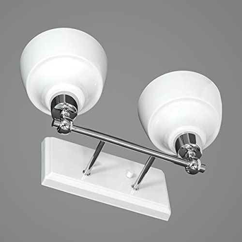 Progress Lighting Bramlett Collection 2-Light White Metal Shade Coastal Bath Vanity Light Polished Chrome by Progress Lighting - Image 3