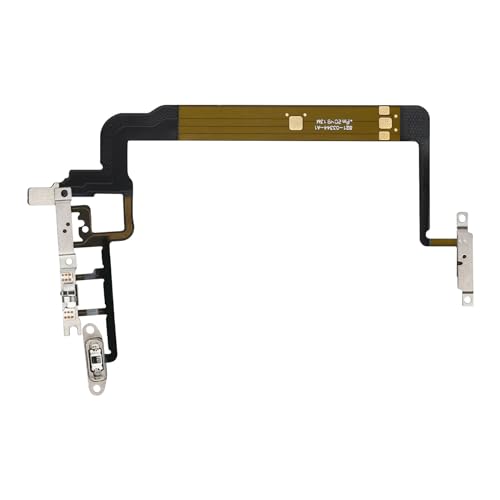 Risidamoy Power Volume Button Replacement for iPhone 13 Pro Max On/Off Control Repair Mute Connector Silent Key Switch Flex Cable Sound Keyboard Ribbon Pre-Installed Metal Bracket Holder 13Promax