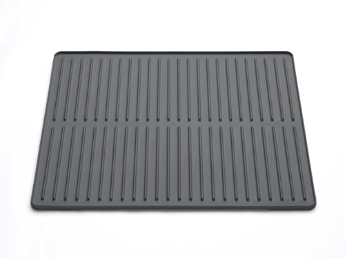 WeatherTech DishMat Contain - 16" x 18" Drip Dry Hand-Washed Dish Drying Mat, Slate, Rubber