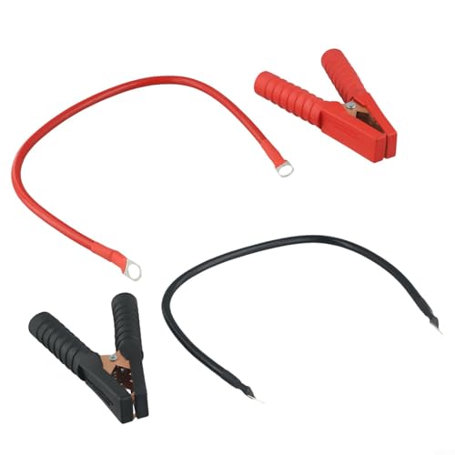 Juego de cables de batería con pinzas de cocodrilo para uso automotriz y marino, conexión M8, diseño para baterías de 12 V