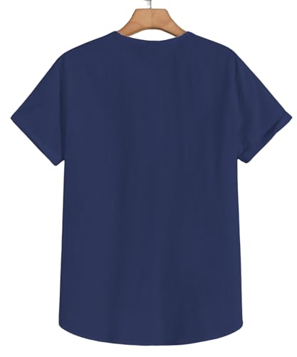 Image of Men's White Cotton Half Sleeve Kurta with Mandarin Collar, Urban Style for Summer Wear Kurta-24