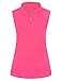 Viracy Golf Shirts for Women, Ladies Sleeveless Golf Shirts 1/4 Zipper Stand Collar Summer Outfits Curved Hem Moisture Wicking Polo Tennis Apparel,XL B-Pink