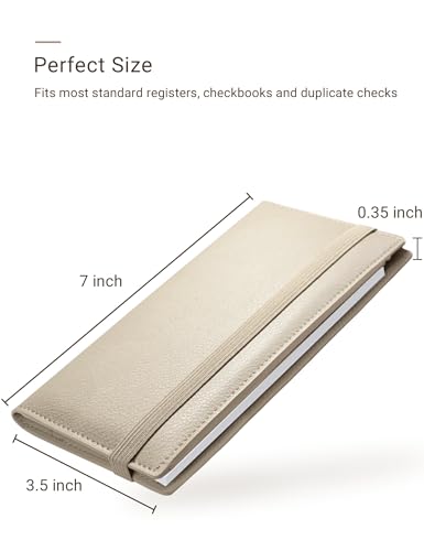 Image of Zreal Checkbook Cover for Men & Women, Premium Vegan Leather Checkbook Holder for Duplicate Checks with RFID Blocking (Tan)