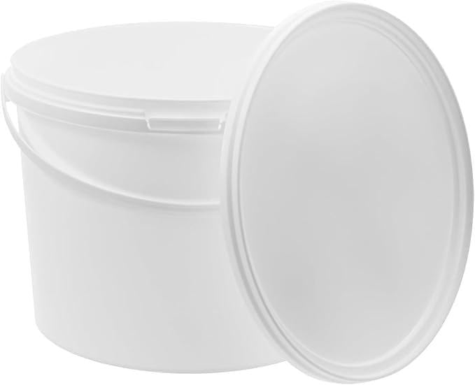 BenBow Seau avec Couvercle 10l Blanc - Convient pour Aliments, Stable, étanche à l'air, Anti-Fuite, inodore - récipient de Conservation en Plastique, avec...