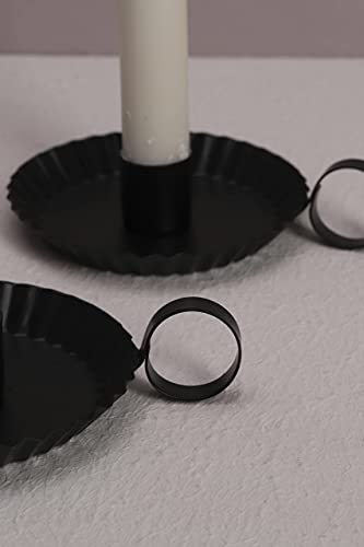 Dn Deconation Candlestick Holders, Black Taper Candle Holders, Halloween Candlestick Holders, Small Iron Candle Holders With Handle, Set Of 3 #TOP4