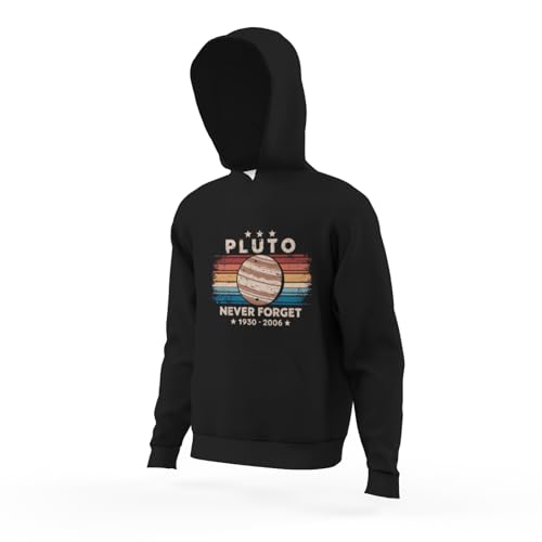 Kids Never Forget Pluto Funny Retro Astronomy Space Vintage Boys Girls Lightweight Kangaroo Pocket Hoodies4