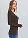 ANRABESS Long Sleeve Shirts for Women V Neck Ribbed Knit Fitted Fall Basic Tshirts Going Out Tops 2025 Casual Trendy Clothes Coffee X-Large