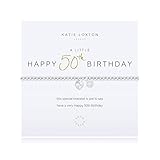 KATIE LOXTON A Little Happy 50th Birthday Silver Women's Stretch Adjustable Charm Bangle Bracelet