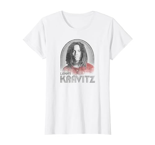 Lenny Kravitz – Retro Lines Logo T-Shirt, Women, White, Large