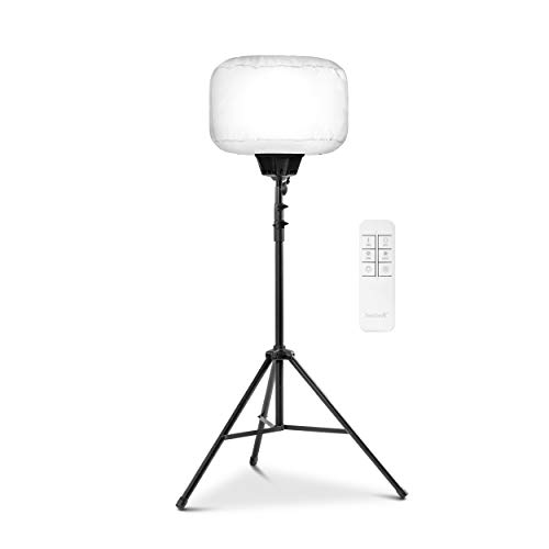 Exclusive Discount 80% Offer Portable LED Work Light, 7800 Lumen, 60 Watt LED Balloon Light Kit, 60 Watt, 120 Volt, 5000K, 6.5 Ft Tripod, Glare Free Indoor/Outdoor Area Light, Remote Dimmable Portable LED Light