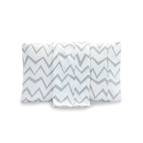 Image of Elegant Comfort Luxury Ultra-Soft 2-Piece Pillowcase Set - 1500 Premium Hotel Quality Microfiber Double Brushed - Wrinkle Resistant, King Size, Chevron Pattern Gray