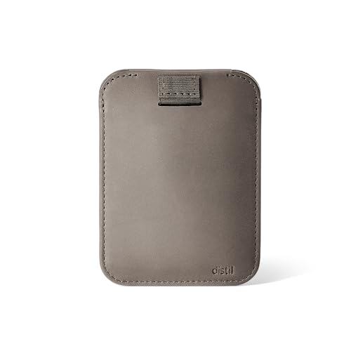 Distil Union Wally Sleeve | Minimalist Genuine Leather Slim Wallet & Credit Card Holder | MagLock Pocket, Pull-Tab Access, RFID Shielding (Gray)3