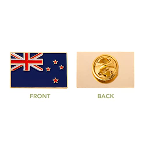 Image of Desert Cactus New Zealand Flag Lapel Pin NZL New Zealand Made of Metal for Formal Wear, Bag and Hat Jewelry, and Tie Tack