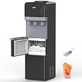VECYS 3 in 1 Ice Maker Water Dispenser, 27LBS Daily Ice Making and Hot Cold Water Supply, Child Safety Lock and Compatible with 3 or 5 Gallon Bottles, Ideal for Home and Office