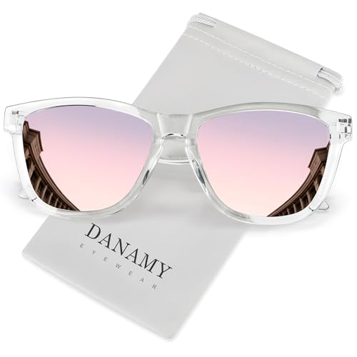 DANAMY Sunglasses Womens Polarized Sunglasses for Women Trendy Designer Mirrored UV400 Protection...