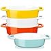 LOVECASA, 210ml Ramequin Dish Moule à Soufflé, Sets de Pâtisserie en Porcelaine 4 Pièces pour Brûlée, Quiché, Tarte, Pasta-16cm, Ovale