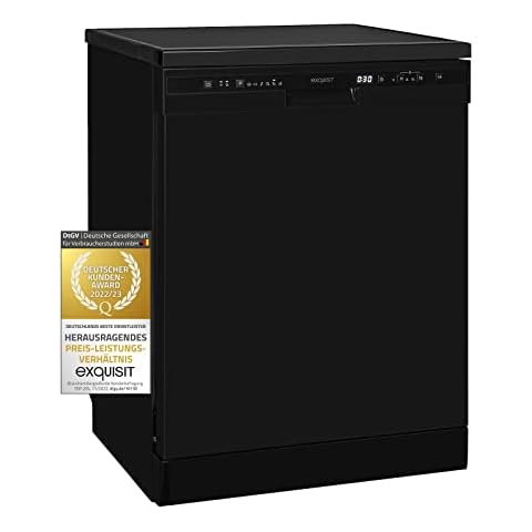 Exquisit Geschirrspüler GSP6312-030D schwarz | Spülmaschine 60 cm freistehend und unterbaufähig Cover