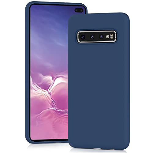 YATWIN Cover per Samsung Galaxy S10 Plus, Custodia in Silicone Morbido con Tagli di Precisione per Fotocamera, Protezione 360° con Bordi Rialzati, Blu‌