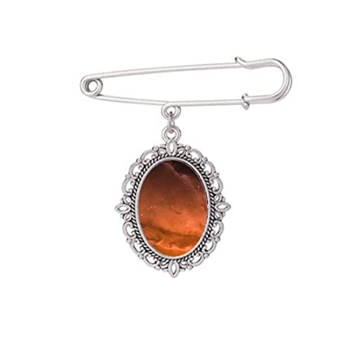 Broche nuages ciel étoilé rouge art déco taille M pour robe et chemise