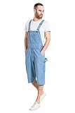 Pantalones cortos de mezclilla dungaree de moda - Luz Azul