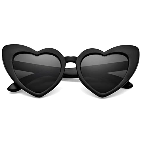 WZWLKJ Love Heart Shaped Sunglasses for Girls Vintage UV 400 Protection Soft Rubber Kids Sunglasses for Holiday Outdoor Beach2