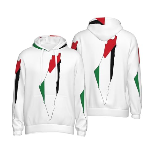 Sweat à capuche Palestine EdWal imprimé carte et drapeau en polyester léger