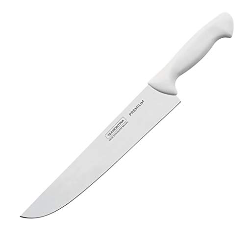 Image of TRAMONTINA Premium Kitchen Knife with Stainless Steel Blade and White Polypropylene Handle, 8 inch