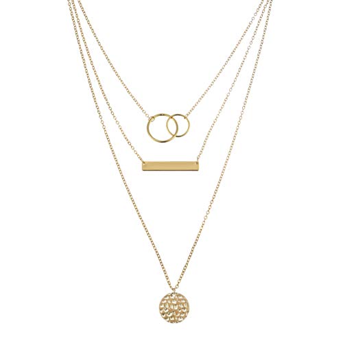Lateefah Dainty Circle Karma Choker Necklace 14K Real Gold Plated Delicate Circle Necklace for Women