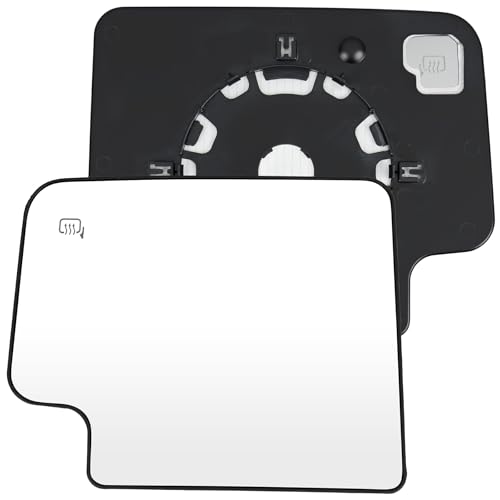 Convitex Driver Left Side Upper Towing Mirror Glass for Chevy Silverado & GMC Sierra 1500 2500 HD 3500 HD for 2019-2024, with Rear Holder, Heated Main Tow Flat Mirror Glass