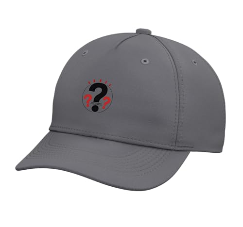 Surprisingly Unsurprising Funny Question Mark Adjustable Printed Baseball Hat, Slate