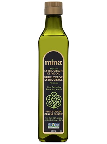 Mina Extra Virgin Olive Oil, Single Origin, Cold Extracted, Moroccan Olive Oil High in Polyphenols, 500ML – 16.9 Fl Oz