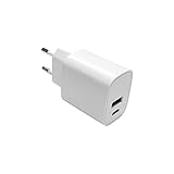 USB C Schnellladegerät 2 Ports Stromversorgung PD 20W USB C Netzteil USB A Stecker für iPhone 17, 16, 15, 14, 13, iPad, Galaxy S24, S23, Pixel 9